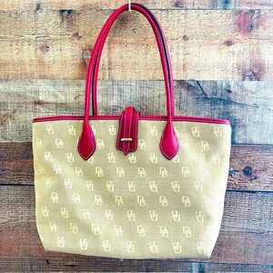 Dooney & Bourke Signature Jacquard Leather Vintage Y2K Tote